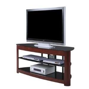  Office Star TV2460DC 23.75in. Wood TV Stand, Black Glass 