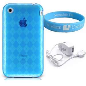 Crystal Blue Apple iPhone 3G iphone 3Gs iPhone Silicone Skin + iphone 