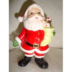  Shiny Santa Holding Bag with Candy Cane & Presents 