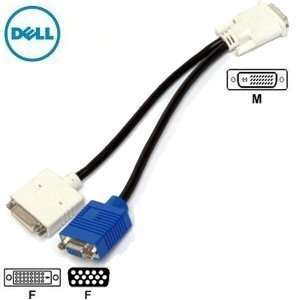  Dell DVI I to Dual Female DVI D / SVGA (HD 15) Adapter 