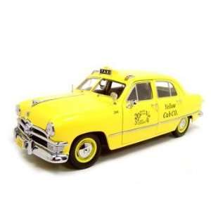  1950 FORD 4 DOORS YELLOW TAXI CAB 1:18 DIECAST MODEL 