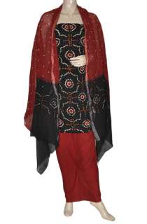   Tie & Dye Bandhini Work Cotton Indian Salwar Kameez Suit