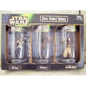  Star Wars Epic Force Figure   Han Solo, Chewbacca, & Obi 
