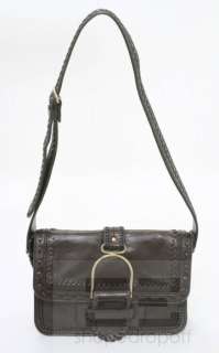 Jimmy Choo Brown Leather Whipstitched Leah Crossbody Bag  
