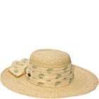 Natural Raffia Hat With Palm Scarf
