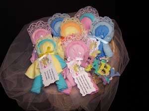 BABY WASHCLOTH DOLL BABY FAVORS/BABY GIFT/DIAPER CAKES  