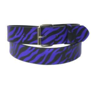   Large 38in   40in Blue Zebra Stripe Genuine Leather Belt Toys & Games