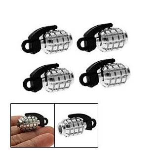 Silvery Cool Grenade Shaped Car Tire Tyre Valve Caps Cover