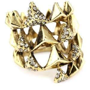  House of Harlow 1960 Gold Pyramid Wrap Ring, Size 6 