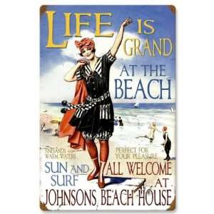 Beach House Personalized Vintage Metal Sign   Victory Vintage Signs 