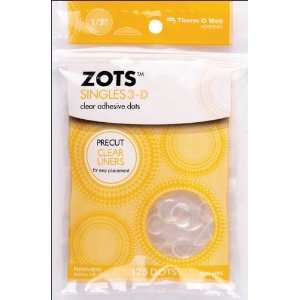  New   Zots Singles Clear Adhesive Dots 3 D 1/2X1/8 Thi 