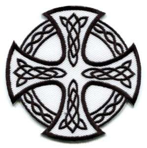 Celtic Cross Irish goth tattoo druids wicca pagan applique iron on 