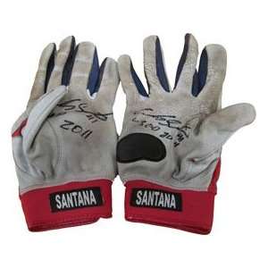 Carlos Santana Autographed Game Used Batting Gloves:  