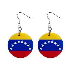 Venezuela Flag Button Earrings
