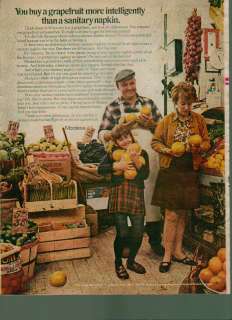 1969 Print Ad Modess Sanitary Napkin Buying Grapefruit  