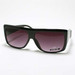MOB 80s Retro Flat Top Sunglasses Squared Men and Women BLACK  