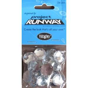  Project RUNWAY Wrights SEW ON GEMS: Pack of 40 Round Clear 