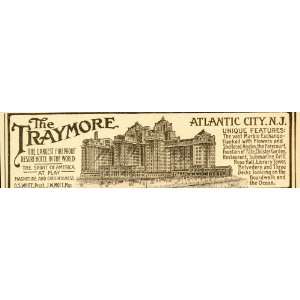  1916 Vintage Ad Traymore Hotel Atlantic City Boardwalk 