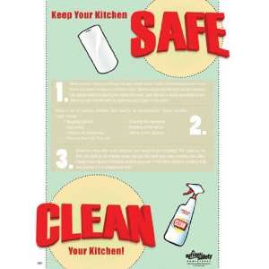 National Safety Compliance Clean Your Kitchen Poster   24 X 32 Inches 