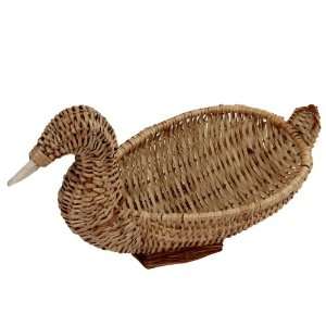 Handcrafted duck shape natural cane fruit basket by atisans from assam