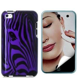 com Purple Zebra Face 2D Design Crystal Hard Skin Case Cover + Mirror 