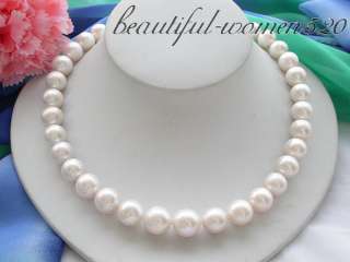   17 14mm white round Freshwater cultured pearl necklace mabe  