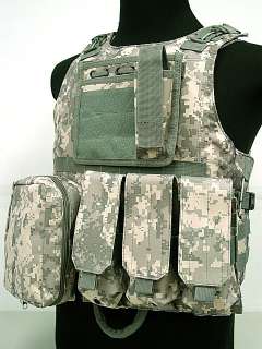 SWAT Molle Assault Plate Carrier Vest Digital ACU Camo  