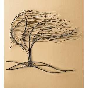    Set of 2 Rustic Iron Windswept Trees Wall Art: Home & Kitchen