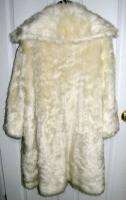 vintage faux shaggy fur white x large swing jacket coat  