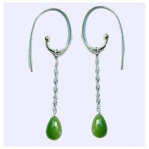  Polar Jade Dangle Teardrop Earrings (1927 H) Jewelry