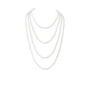    White 6.5mm Freshwater Pearl Necklace   100 Inches Jewelry