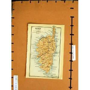  MAP 1901 CORSE CORSICA BASTIA CORTE AJACCIO ISLAND