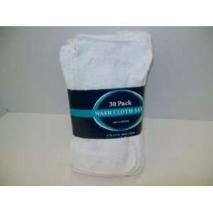  White 30 Pack Wash Cloth Towels (Thin) 