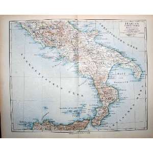  Meyers German Atlas 1900 Map Italy Italien Neapel