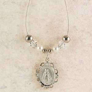   Wire Miraculous St. Mary Medal Pendant with Crystal Swarovski Stones