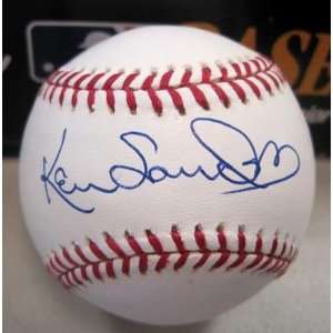  Ken Sanders Autographed Baseball   Red Sox as Major 