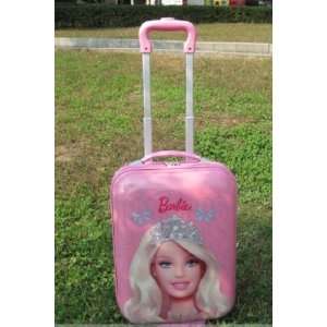 Barbie Doll Figure Luggage Bag Trolley Troller Hard Wheeled Roller 
