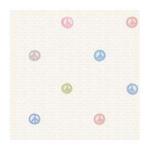  Friends Forever JE3517 Peace Sign Pre pasted Wallpaper, Light Pastels