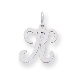  Sterling Silver Stamped Initial K Charm: Jewelry