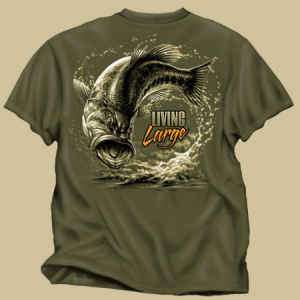 Buckwear T Shirt NEW Living Large Fishing T Shirt  