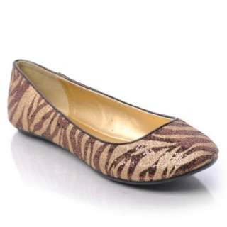  Qupid Thesis 62 Sequin Animal Print Flats Shoes