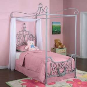  Princess Rebecca Sparkle Silver Canopy Bed by Powell: Home 