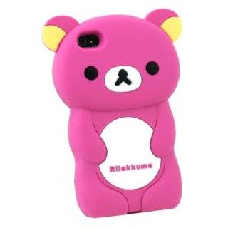 Apple iPhone 4S Rilakkuma 3 D Case in Hot Pink Snap On Protector Case 