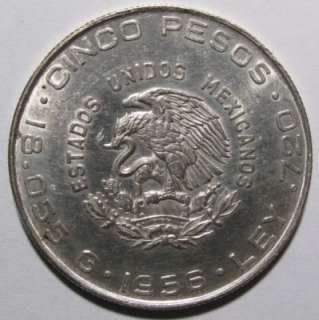 mexico hidalgo coin gem bu 72 % silver 6430 asw