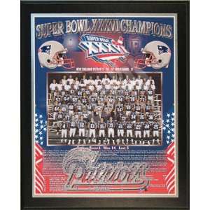   England Patriots Super Bowl XXXVI Team Healy Plaque