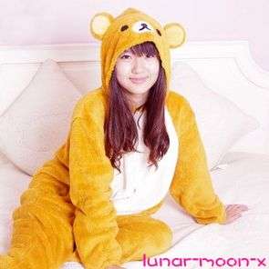 Rilakkuma Kigurumi Pajamas Cosplay Costume Clothing Unisex Size S M L 