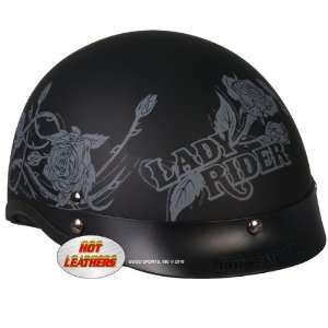  Hot Leathers Black X Large DOT Approved Grey Roses Helmet 