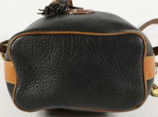 Dooney & Bourke Black Pebbled All Weather Leather Drawstring Shoulder 