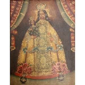 Our Lady / Virgin Mary Cuzco Religious Oil Painting Peru 11x15 Madonna 