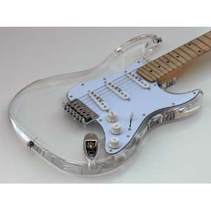   CLEAR See Thru Body Vintage Style Electric Guitar Musical Instruments